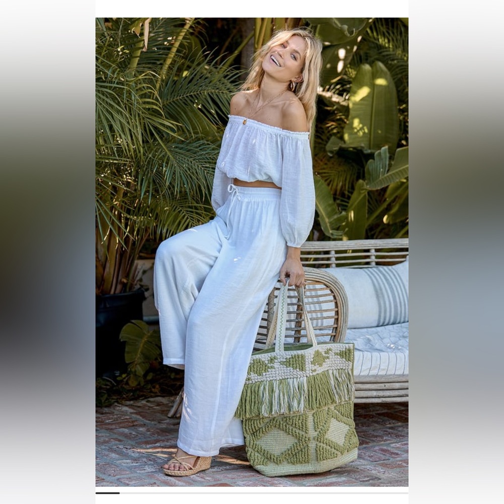 Lulus Grab Your Passport White Two-Piece Swim Cover-Up Jumpsuit